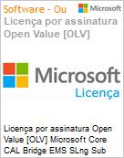 Licena por assinatura Open Value [OLV] Microsoft Core CAL Bridge EMS SLng Sub OLV NL 1M AP Per User Additional Product Non-Specific 1 Month(s) Non-Specific (Figura somente ilustrativa, no representa o produto real)