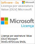 Licena por assinatura Value [OLV] Microsoft WinSvrSTDCore SNGL LicSAPk OLV 2Lic NL 2Y AqY2 Acdmc [Educacional] AP CoreLic Additional Product Non-Specific 2 Year(s) Acquired year 2 (Figura somente ilustrativa, no representa o produto real)