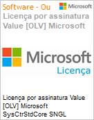 Licena por assinatura Value [OLV] Microsoft SysCtrStdCore SNGL LicSAPk OLV 2Lic NL 3Y AqY1 Acdmc [Educacional] AP CoreLic Additional Product Non-Specific 3 Year(s) Acquired year 1 (Figura somente ilustrativa, no representa o produto real)