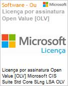 Licena por assinatura Open Value [OLV] Microsoft CIS Suite Std Core SLng LSA OLV 2L NL 1Y Aq Y3 Acad AP w/o SysCtrSvr Additional Product Non-Specific 1 Year(s) Acquired year 3 (Figura somente ilustrativa, no representa o produto real)