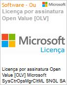 Licena por assinatura Open Value [OLV] Microsoft SysCtrOpsMgrCltML SNGL SA OLV NL 1Y AqY1 AP PerUsr Additional Product Non-Specific 1 Year(s) Acquired year 1 (Figura somente ilustrativa, no representa o produto real)