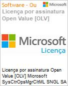 Licena por assinatura Open Value [OLV] Microsoft SysCtrOpsMgrCltML SNGL SA OLV NL 2Y AqY2 AP PerOSE Additional Product Non-Specific 2 Year(s) Acquired year 2 (Figura somente ilustrativa, no representa o produto real)