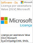 Licena por assinatura Value [OLV] Microsoft SysCtrOpsMgrCltML SNGL LicSAPk OLV NL 1Y AqY1 Acdmc [Educacional] AP PerOSE Additional Product Non-Specific 1 Year(s) Acquired year 1 (Figura somente ilustrativa, no representa o produto real)