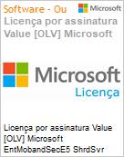 Licena por assinatura Value [OLV] Microsoft EntMobandSecE5 ShrdSvr SNGL SubsVL OLV NL 1Mth Acdmc [Educacional] AP Fclty Additional Product Non-Specific 1 Month(s) Non-Specific (Figura somente ilustrativa, no representa o produto real)