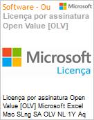 Licena por assinatura Open Value [OLV] Microsoft Excel Mac SLng SA OLV NL 1Y Aq Y1 Academic AP Additional Product Non-Specific 1 Year(s) Acquired year 1 (Figura somente ilustrativa, no representa o produto real)