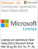 Licena por assinatura Open Value [OLV] Microsoft Excel Mac SLng SA OLV NL 3Y Aq Y1 Academic AP Additional Product Non-Specific 3 Year(s) Acquired year 1 (Figura somente ilustrativa, no representa o produto real)