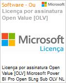 Licena por assinatura Open Value [OLV] Microsoft Power BI Pro Open SLng Sub OLV NL 1M AP Additional Product Non-Specific 1 Month(s) Non-Specific (Figura somente ilustrativa, no representa o produto real)