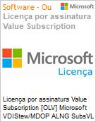 Licena por assinatura Value Subscription [OLV] Microsoft VDIStew/MDOP ALNG SubsVL OLV NL 1Mth Acdmc Stdnt PerDvc Additional Product Non-Specific 1 Month(s) Non-Specific (Figura somente ilustrativa, no representa o produto real)