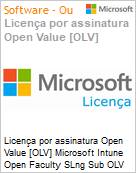 Licena por assinatura Open Value [OLV] Microsoft Intune Open Faculty SLng Sub OLV NL 1M Academic AP Additional Product Non-Specific 1 Month(s) Non-Specific (Figura somente ilustrativa, no representa o produto real)