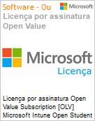 Licena por assinatura Open Value Subscription [OLV] Microsoft Intune Open Student ALng Sub OLV NL 1M Academic Additional Product Non-Specific 1 Month(s) Non-Specific (Figura somente ilustrativa, no representa o produto real)