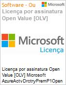 Licena por assinatura Open Value [OLV] Microsoft AzureActvDrctryPremP1Open ShrdSvr SNGL SubsVL OLV NL 1Mth AP Additional Product Non-Specific 1 Month(s) Non-Specific (Figura somente ilustrativa, no representa o produto real)