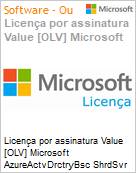 Licena por assinatura Value [OLV] Microsoft AzureActvDrctryBsc ShrdSvr SNGL SubsVL OLV NL 1Mth Acdmc [Educacional] AP Fclty Additional Product Non-Specific 1 Month(s) Non-Specific (Figura somente ilustrativa, no representa o produto real)