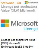 Licena por assinatura Value [OLV] Microsoft EntMobandSecE3 ShrdSvr SNGL SubsVL OLV NL 1Mth Acdmc [Educacional] AP Fclty Additional Product Non-Specific 1 Month(s) Non-Specific (Figura somente ilustrativa, no representa o produto real)