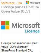 Licena por assinatura Open Value [OLV] Microsoft SharePoint Standard CAL SLng LSA OLV NL 3Y Aq Y1 AP CAL User Additional Product Non-Specific 3 Year(s) Acquired year 1 (Figura somente ilustrativa, no representa o produto real)