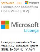 Licena por assinatura Open Value [OLV] Microsoft PrjctPro SNGL SA OLV NL 1Y AqY1 Acdmc [Educacional] AP w1PrjctSvrCAL Additional Product Non-Specific 1 Year(s) Acquired year 1 (Figura somente ilustrativa, no representa o produto real)