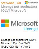 Licena por assinatura [OLV] Microsoft PrjctPro SNGL SASU OLV NL 1Y AqY2 Acdmc [Educacional] PrjctStd AP w1PrjctSvrCAL Additional Product Non-Specific 1 Year(s) Acquired year 2 (Figura somente ilustrativa, no representa o produto real)