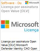 Licena por assinatura Open Value [OLV] Microsoft Defender Identity CAO Open SLng Sub OLV NL 1M AP Add-on ATA Additional Product Non-Specific 1 Month(s) Non-Specific (Figura somente ilustrativa, no representa o produto real)