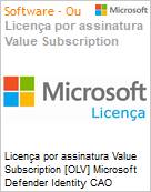Licena por assinatura Value Subscription [OLV] Microsoft Defender Identity CAO Student ALng Sub OLV NL 1M Acad Add-on ATA Additional Product Non-Specific 1 Month(s) Non-Specific (Figura somente ilustrativa, no representa o produto real)