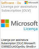 Licena por assinatura Subscription [OLV] Microsoft O365EDUA3OpnStu ShrdSvr ALNG SubsVL OLV NL 1Mth Acdmc Stdnt AddOn toOPP Additional Product Non-Specific 1 Month(s) Non-Specific (Figura somente ilustrativa, no representa o produto real)