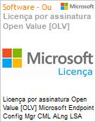 Licena por assinatura Open Value [OLV] Microsoft Endpoint Config Mgr CML ALng LSA OLV NL 1Y Aq Y1 Acad AP Stu Per User Additional Product Non-Specific 1 Year(s) Acquired year 1 (Figura somente ilustrativa, no representa o produto real)