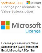 Licena por assinatura Value Subscription [OLV] Microsoft EntMobSecurityA3OpnStu ShrdSvr ALNG SubsVL OLV NL 1Mth Acdmc Stdnt Additional Product Non-Specific 1 Month(s) Non-Specific (Figura somente ilustrativa, no representa o produto real)