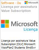 Licena por assinatura Value Subscription [OLV] Microsoft VisioPlan2 Students ShrdSvr ALNG SubsVL OLV NL 1Mth Acdmc Stdnt Additional Product Non-Specific 1 Month(s) Non-Specific (Figura somente ilustrativa, no representa o produto real)