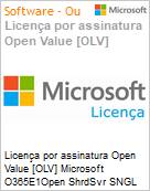 Licena por assinatura Open Value [OLV] Microsoft O365E1Open ShrdSvr SNGL SubsVL OLV NL 1Mth AP Additional Product Non-Specific 1 Month(s) Non-Specific (Figura somente ilustrativa, no representa o produto real)