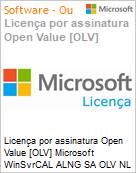 Licena por assinatura Open Value [OLV] Microsoft WinSvrCAL ALNG SA OLV NL 1Y AqY3 Acdmc [Educacional] AP Stdnt DvcCAL Additional Product Non-Specific 1 Year(s) Acquired year 3 (Figura somente ilustrativa, no representa o produto real)
