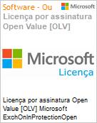 Licena por assinatura Open Value [OLV] Microsoft ExchOnlnProtectionOpen ShrdSvr SNGL SubsVL OLV NL 1Mth AP Additional Product Non-Specific 1 Month(s) Non-Specific (Figura somente ilustrativa, no representa o produto real)