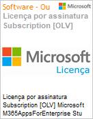 Licena por assinatura Subscription [OLV] Microsoft M365AppsForEnterprise Stu ShrdSvr ALNG SubsVL OLV NL 1Mth Acdmc Stdnt Additional Product Non-Specific 1 Month(s) Non-Specific (Figura somente ilustrativa, no representa o produto real)