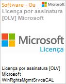 Licena por assinatura [OLV] Microsoft WinRghtsMgmtSrvcsCAL SNGL LicSAPk OLV NL 1Y AqY2 Acdmc [Educacional] AP DvcCAL Additional Product Non-Specific 1 Year(s) Acquired year 2 (Figura somente ilustrativa, no representa o produto real)