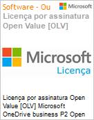 Licena por assinatura Open Value [OLV] Microsoft OneDrive business P2 Open SLng Sub OLV NL 1M AP Additional Product Non-Specific 1 Month(s) Non-Specific (Figura somente ilustrativa, no representa o produto real)