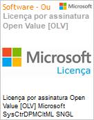 Licena por assinatura Open Value [OLV] Microsoft SysCtrDPMCltML SNGL LicSAPk OLV NL 1Y AqY1 AP PerOSE Additional Product Non-Specific 1 Year(s) Acquired year 1 (Figura somente ilustrativa, no representa o produto real)