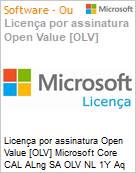 Licena por assinatura Open Value [OLV] Microsoft Core CAL ALng SA OLV NL 1Y Aq Y1 Acad AP Student DCAL Additional Product Non-Specific 1 Year(s) Acquired year 1 (Figura somente ilustrativa, no representa o produto real)