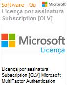 Licena por assinatura Subscription [OLV] Microsoft MultiFactor Authentication ALng Sub OLV NL 1M Acad Stu User Renewal Additional Product Non-Specific 1 Month(s) Non-Specific (Figura somente ilustrativa, no representa o produto real)
