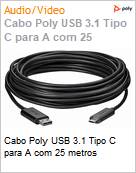 Cabo Poly USB 3.1 Tipo C para A com 25 metros  (Figura somente ilustrativa, no representa o produto real)