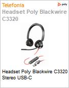 Headset Poly Blackwire C3320 Stereo USB-C (Figura somente ilustrativa, no representa o produto real)