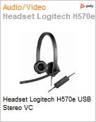 Headset Logitech H570e USB Stereo VC (Figura somente ilustrativa, no representa o produto real)