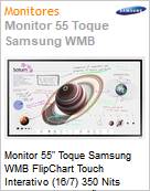 Monitor 55 Toque Samsung WMB FlipChart Touch Interativo (16/7) 350 Nits Branco (Pedestal no incluso) 1 Ano On-Site  (Figura somente ilustrativa, no representa o produto real)