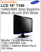 LS19TWHSXVLZD - Monitor 19" LCD Samsung T190 1440x900 2ms 20000:1 Saphire Black (Azul) DVI Wide