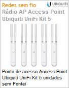 Ponto de acesso Access Point Ubiquiti UniFi Kit 5 unidades sem Fontei  (Figura somente ilustrativa, no representa o produto real)