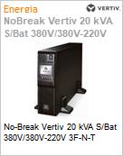 No-Break Vertiv 20 kVA S/Bat 380V/380V-220V 3F-N-T  (Figura somente ilustrativa, no representa o produto real)