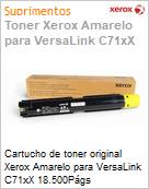 Cartucho de toner original Xerox Amarelo para VersaLink C71xX 18.500Pgs  (Figura somente ilustrativa, no representa o produto real)