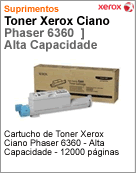 106R01218 - Cartucho de toner original Xerox Ciano Phaser 6360 - Alta Capacidade - 12000 pginas