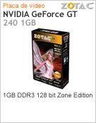 ZT-20404-20L - Adaptador Grfico ZOTAC NVIDIA GeForce GT 240 1GB DDR3 128 bit Zone Edition