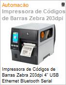 Impressora de Etiquetas de Cdigos de Barras Zebra ZT411 203dpi 4 USB Ethernet Bluetooth Serial  (Figura somente ilustrativa, no representa o produto real)