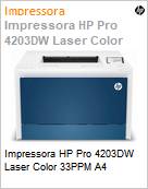 Impressora HP Pro 4203DW Laser Color 33PPM A4  (Figura somente ilustrativa, no representa o produto real)