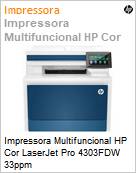 Impressora Multifuncional HP Cor LaserJet Pro 4303FDW 33ppm  (Figura somente ilustrativa, no representa o produto real)