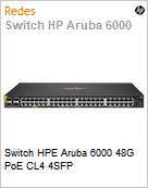 Switch HPE Aruba 6000 48G PoE CL4 4SFP  (Figura somente ilustrativa, no representa o produto real)