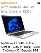 Notebook HP 440 G9 Intel Core i5-1235U (4,4GHz; 12MB; 10 ncleos) 12 Gerao 8GB 256GB SSD NVMe Windows 11 Professional  (Figura somente ilustrativa, no representa o produto real)